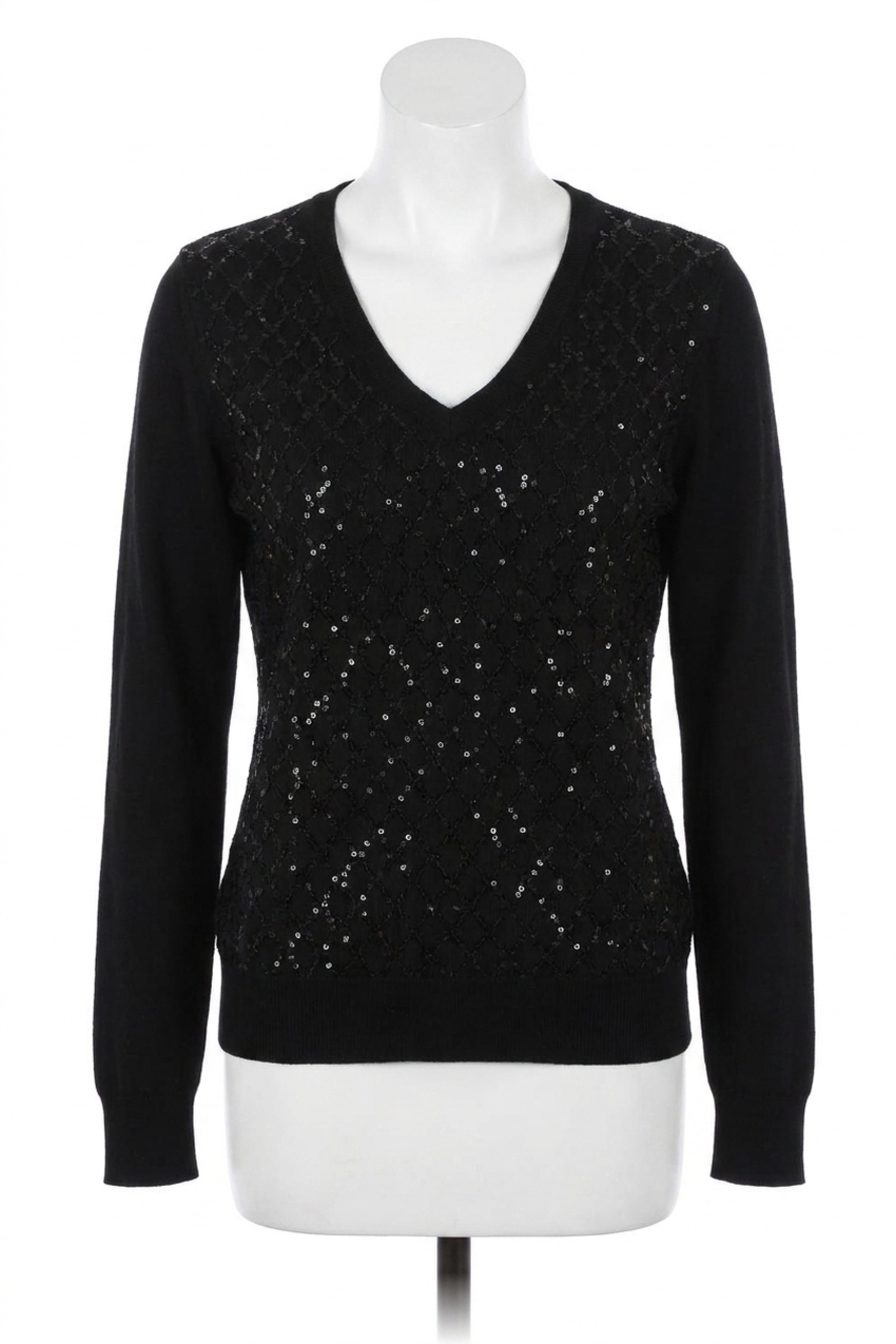 NEW ELLIOTT LAUREN pop top v neck sweater in black